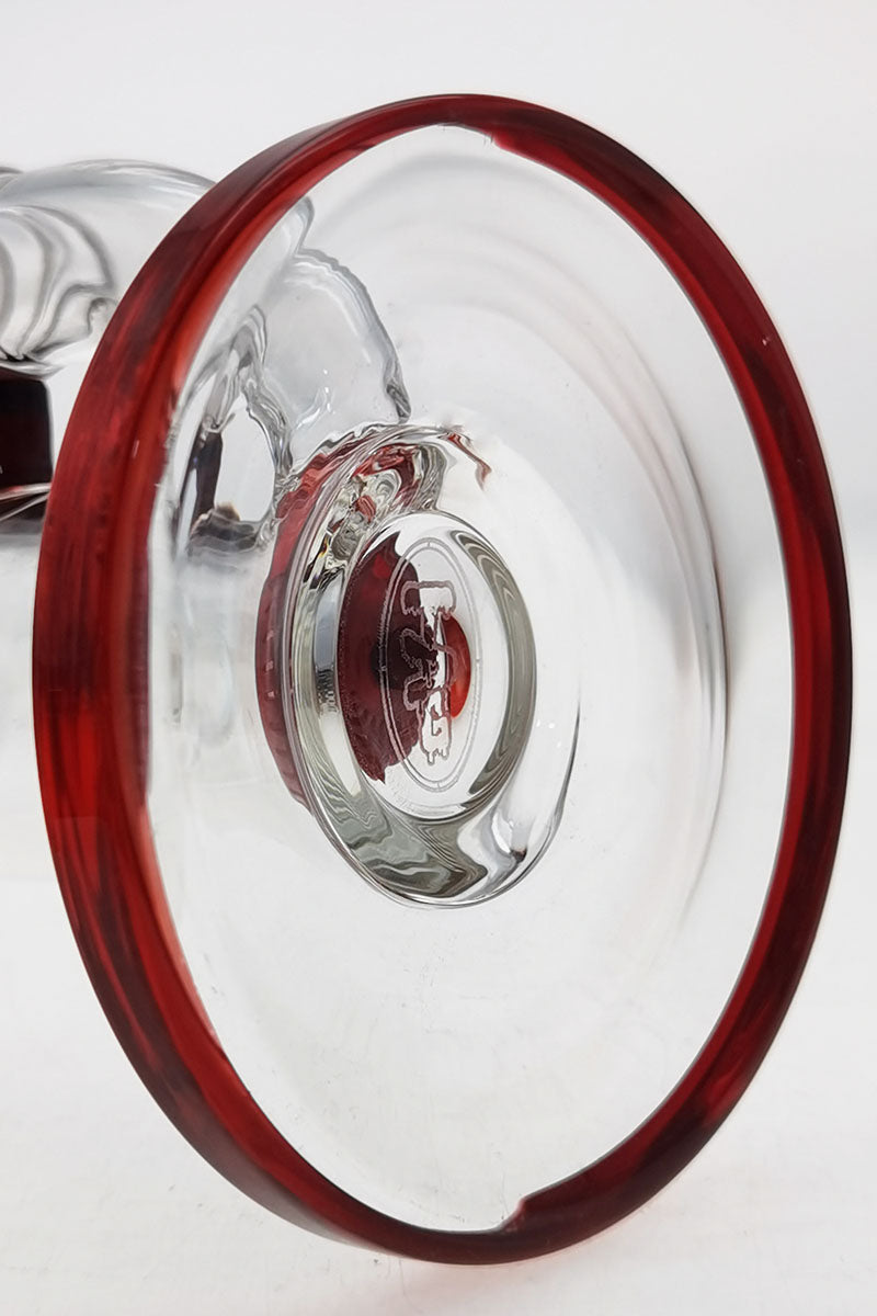 Close-up of Thick Ass Glass 7" Quartz Rig with Bent Neck and Showerhead Diffuser, 14mm Female Joint