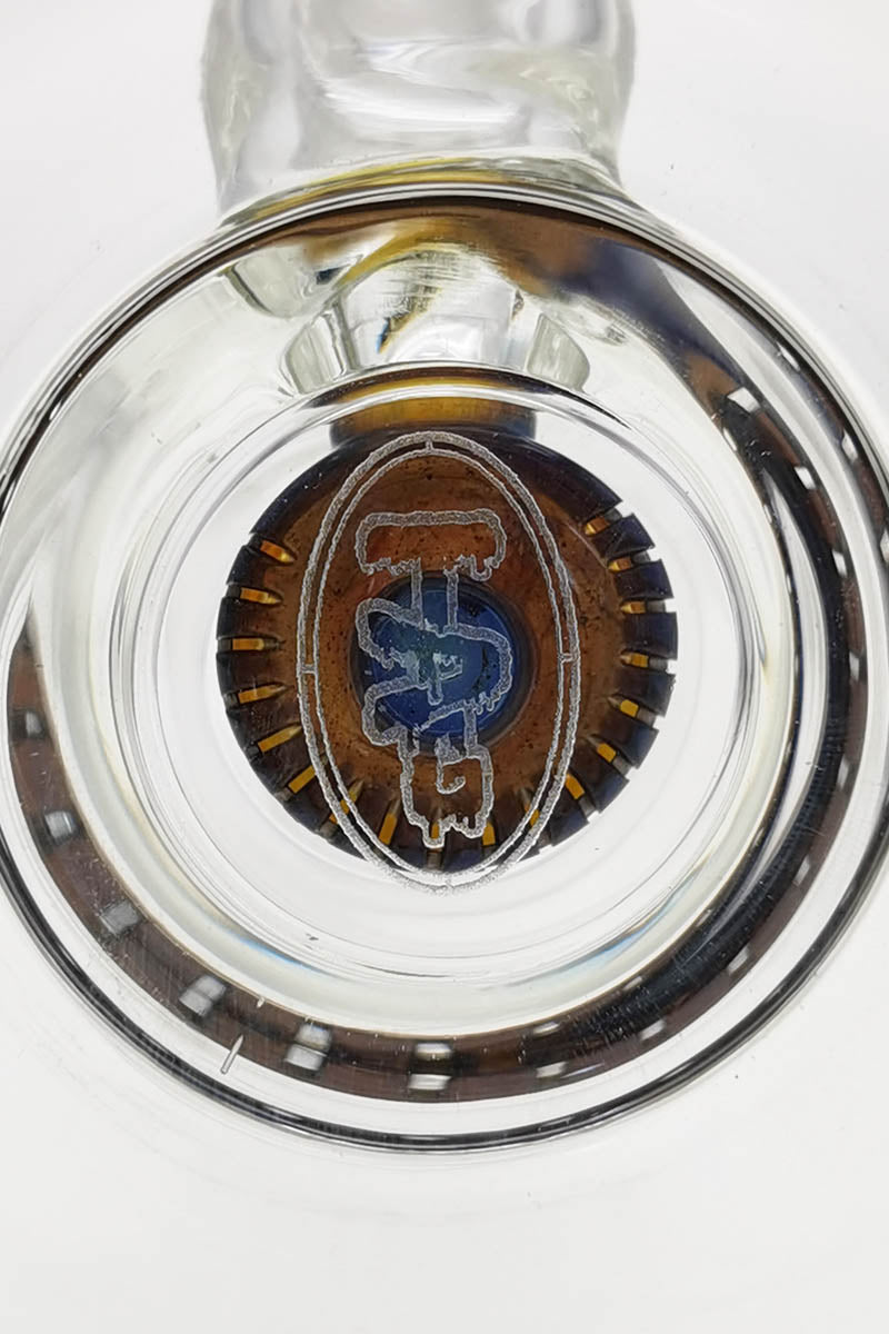 TAG 7" Bent Neck Dab Rig with Fixed Showerhead Puck Diffuser, Top View