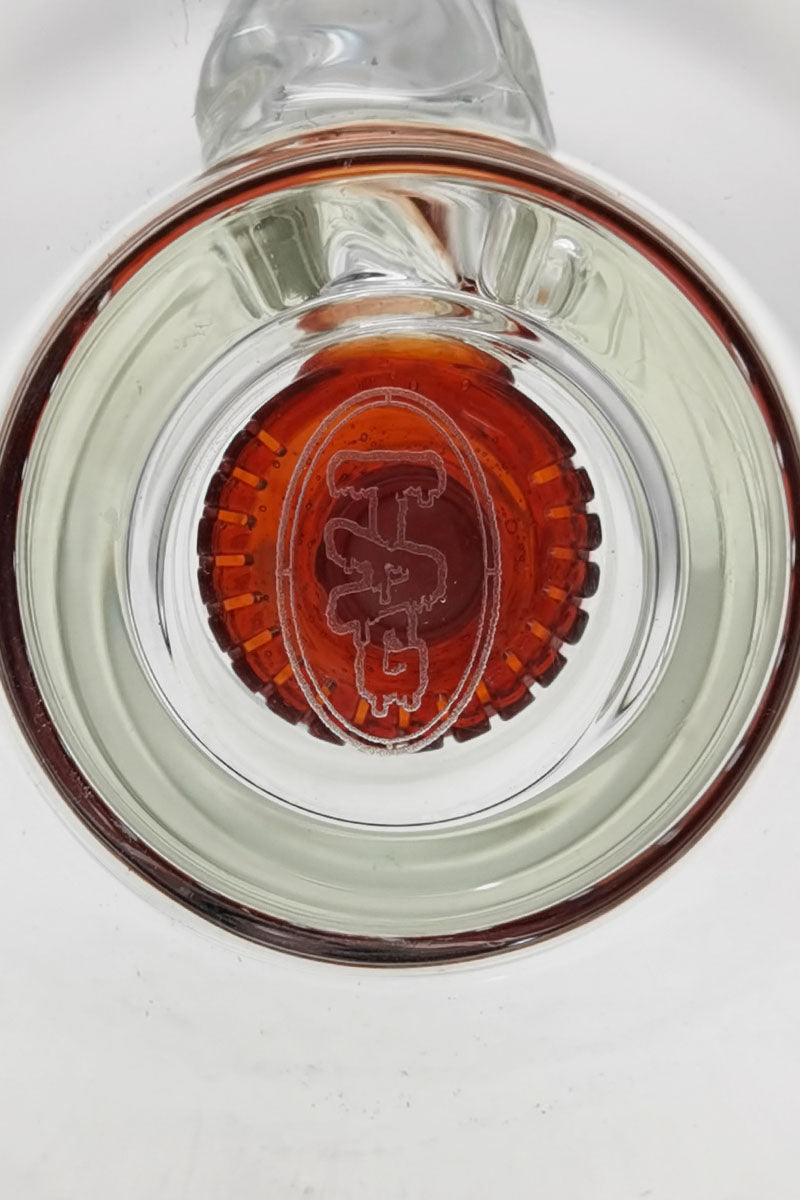 TAG Quartz 7" Bent Neck Dab Rig with Showerhead Diffuser, Bottom View