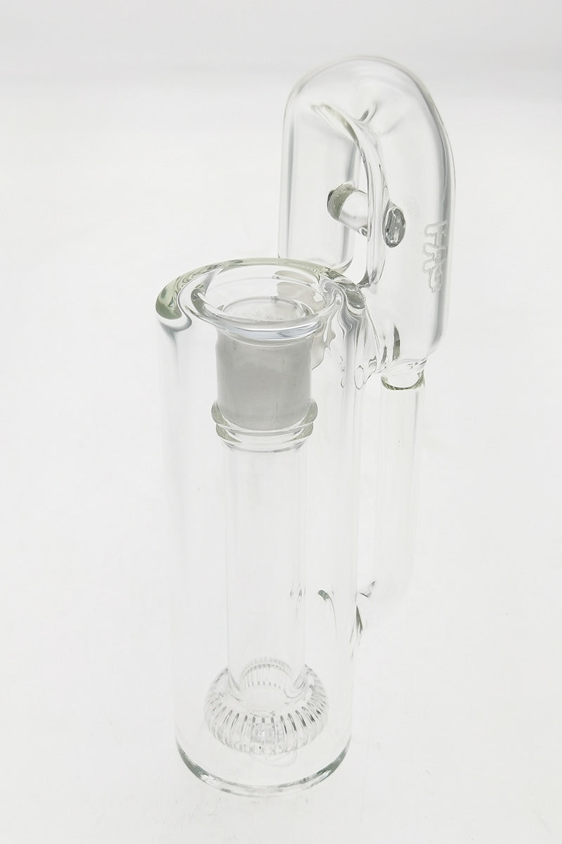TAG 7.25" UFO Ashcatcher with Super Slit Percolator, 18MM Male to Female, Clear Glass, Side View