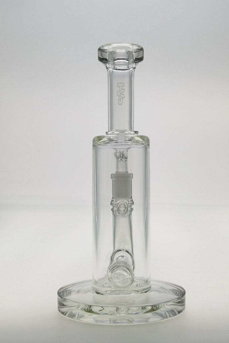 Thick Ass Glass 8" Bent Neck Bong, Inline Diffuser, 14MM Female, Clear Front View