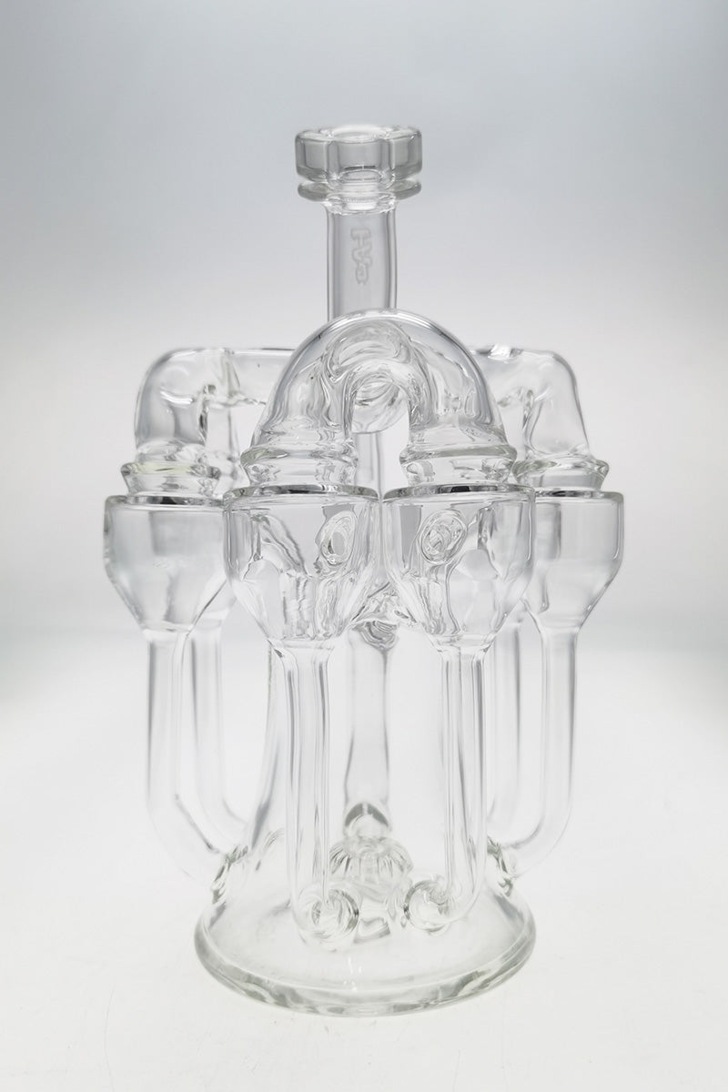 TAG 8" Sextuple Recycler Dab Rig with Inline Percolator, 14MM Female Joint - Front View