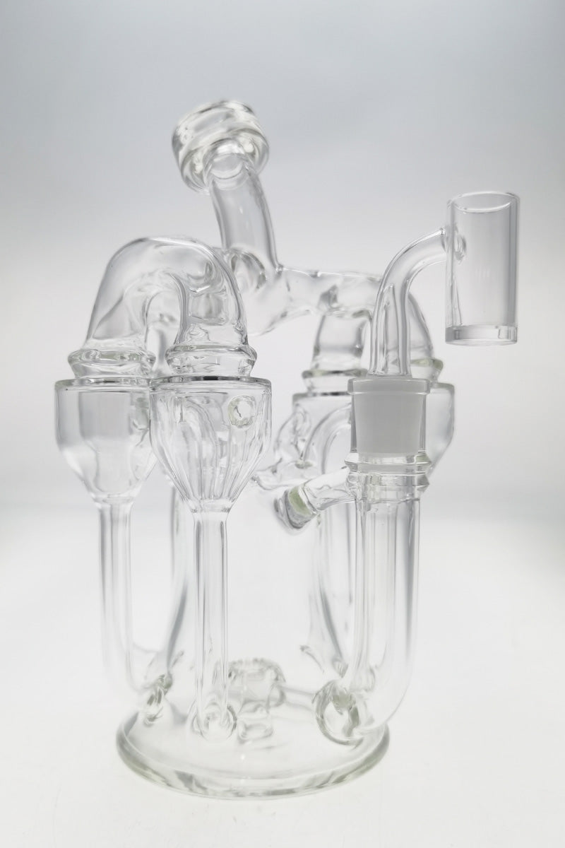 TAG 8" Inline Sextuple Recycler Dab Rig with 14MM Female Joint - Front View
