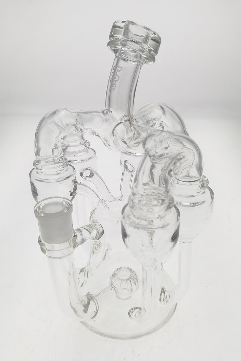 TAG 8" Inline Sextuple Recycler Dab Rig with 14MM Female Joint - Front View