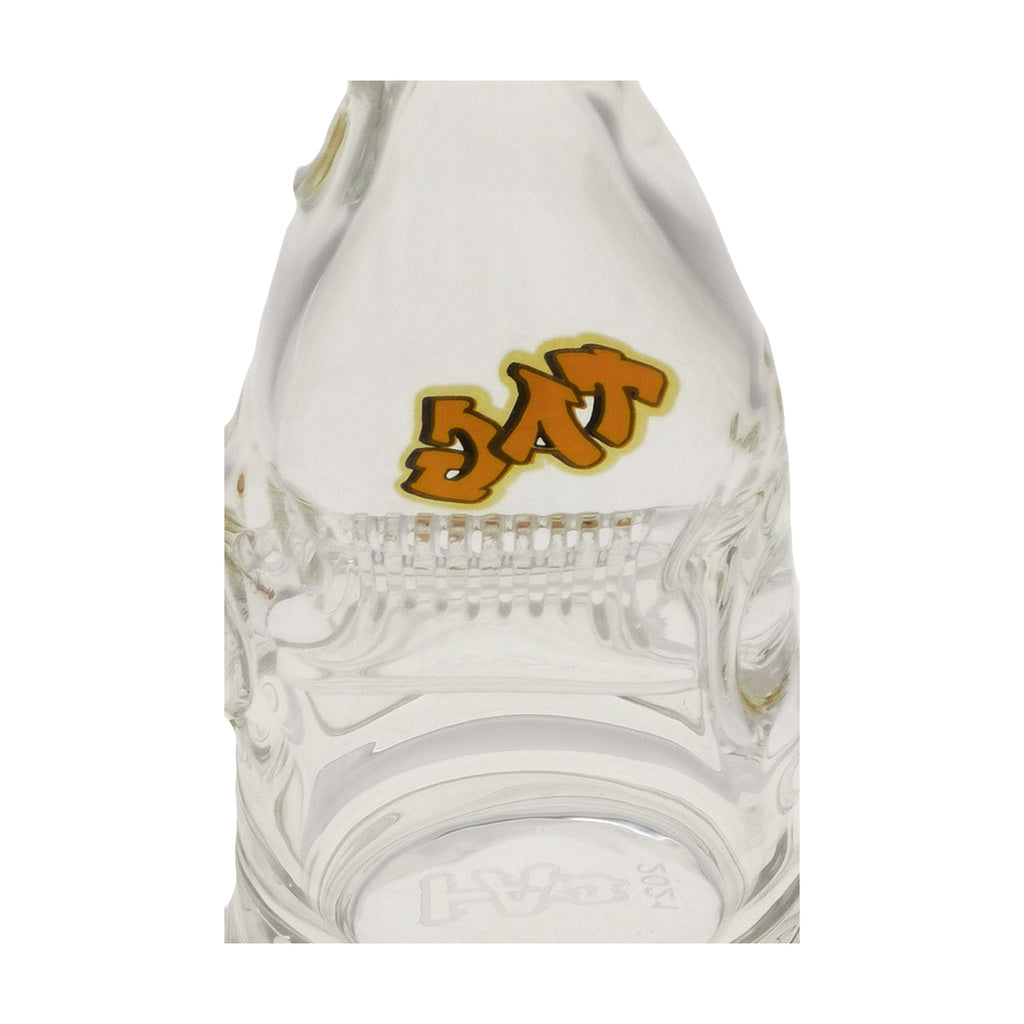 Close-up of TAG logo on 8" Recycler Dab Rig with Inline Diffuser by Thick Ass Glass