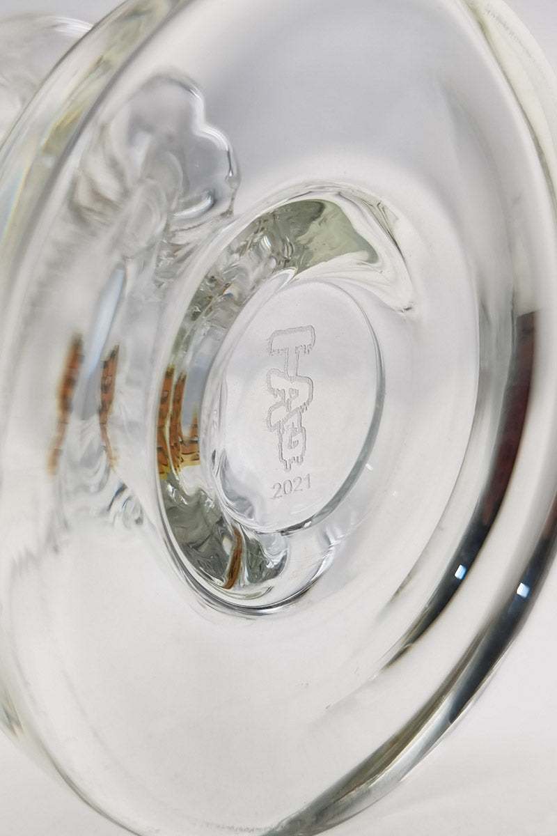 Close-up of TAG 8" Recycler Dab Rig with Inline Diffuser, 50x5MM, 14MM Female Joint