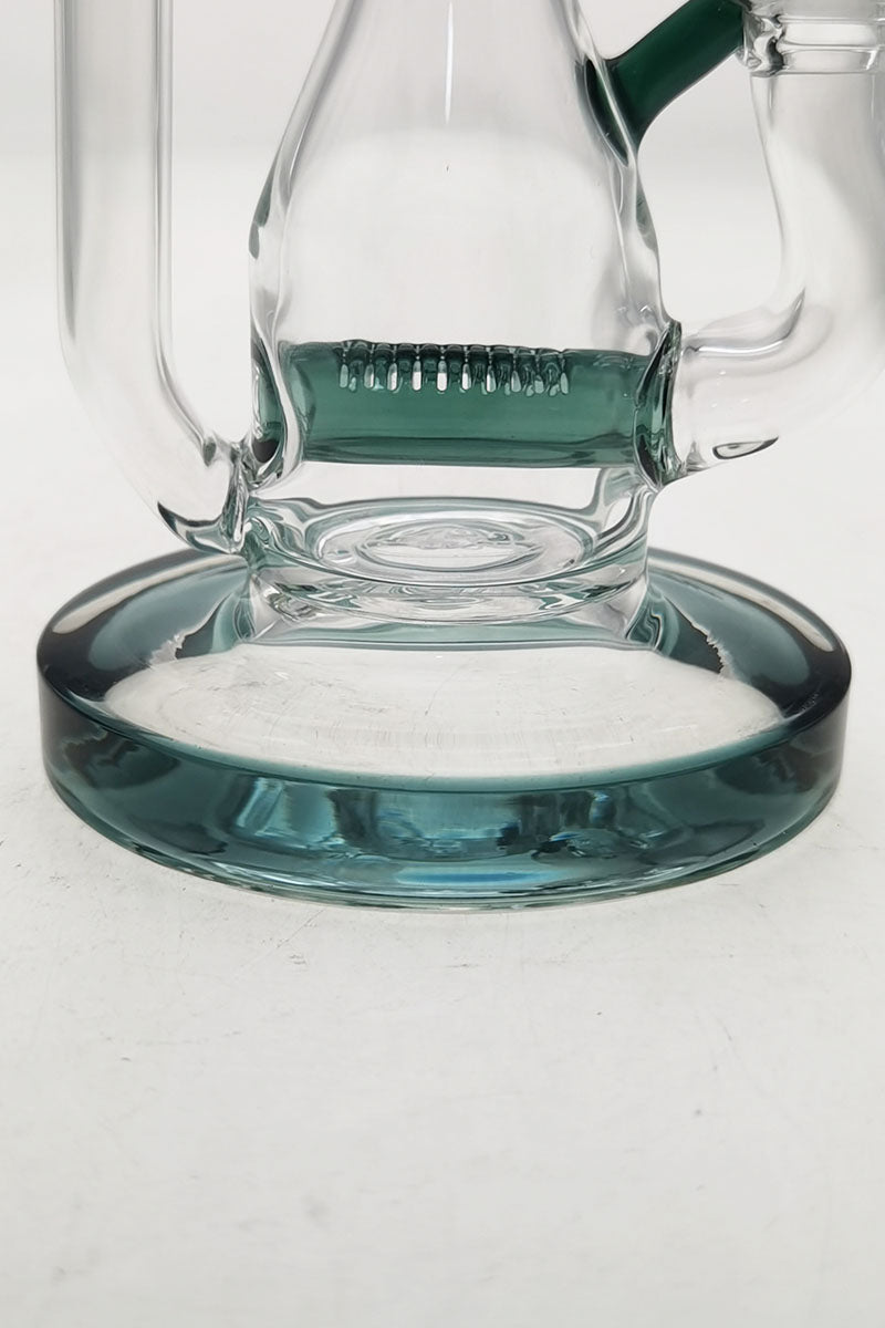 TAG 8" Recycler Dab Rig with Inline Diffuser, Clear Glass, Bottom View
