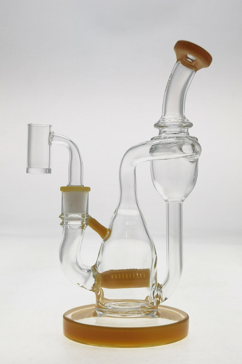 TAG 8" Clear Glass Recycler Dab Rig with Inline Diffuser and 14MM Female Joint