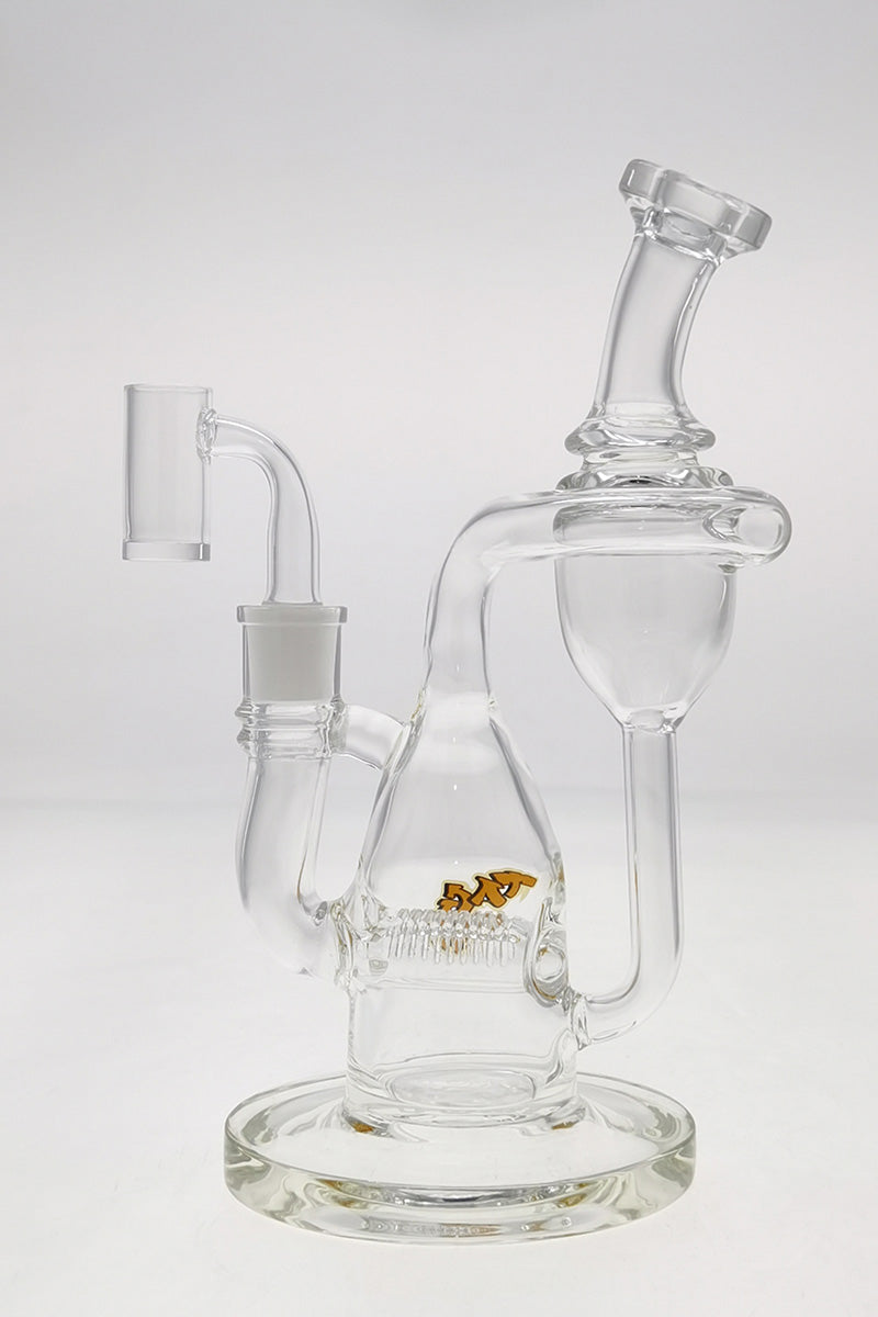 TAG 8" Recycler Dab Rig with Inline Diffuser and 14MM Female Joint, Front View