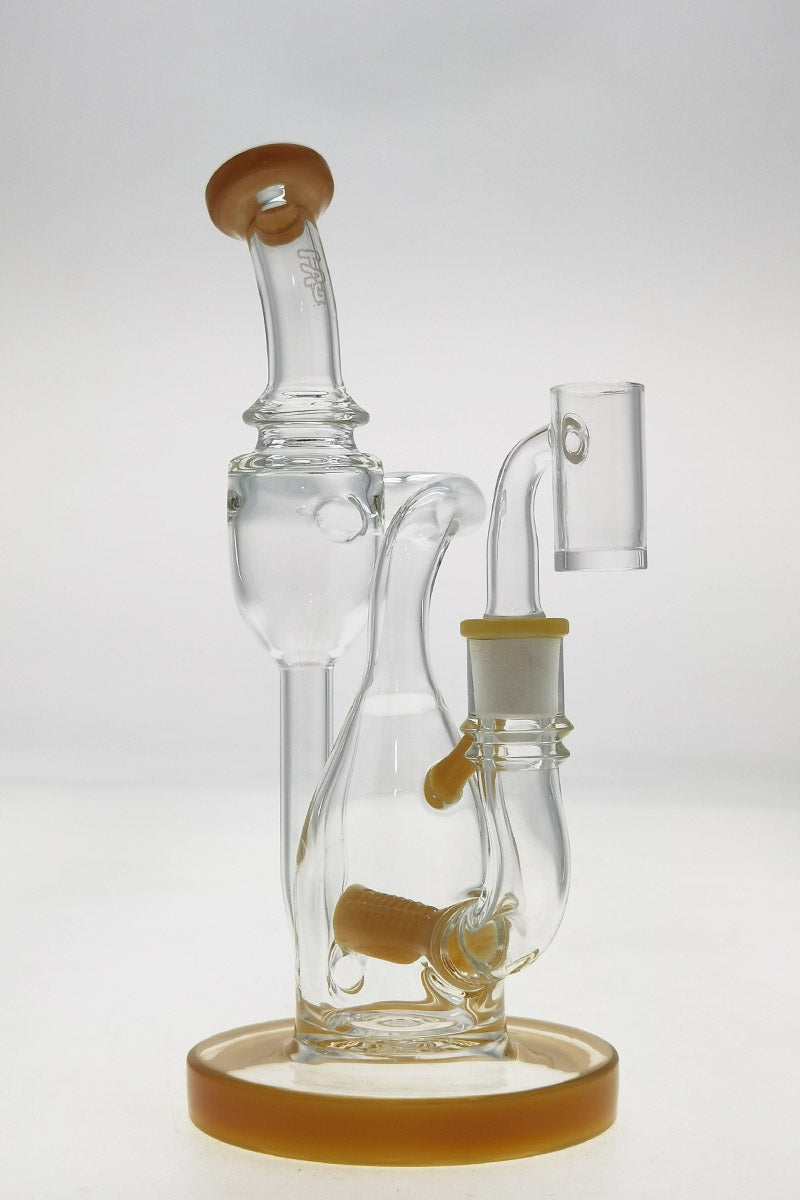 Thick Ass Glass 8" Recycler Dab Rig with Inline Diffuser, 5mm Glass, Front View