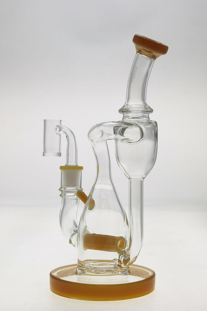 Thick Ass Glass 8" Recycler Dab Rig with Inline Diffuser, Front View on White Background