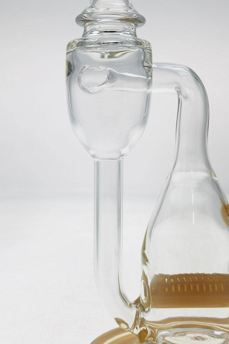 TAG 8" Recycler Dab Rig with Inline Diffuser, 14MM Female Joint, Clear Glass, Side View