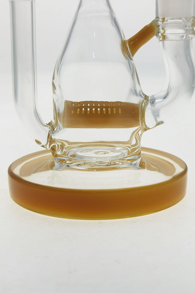 TAG 8" Recycler Dab Rig with Inline Diffuser, 50x5MM, 14MM Female Joint, Amber Base - Close-up