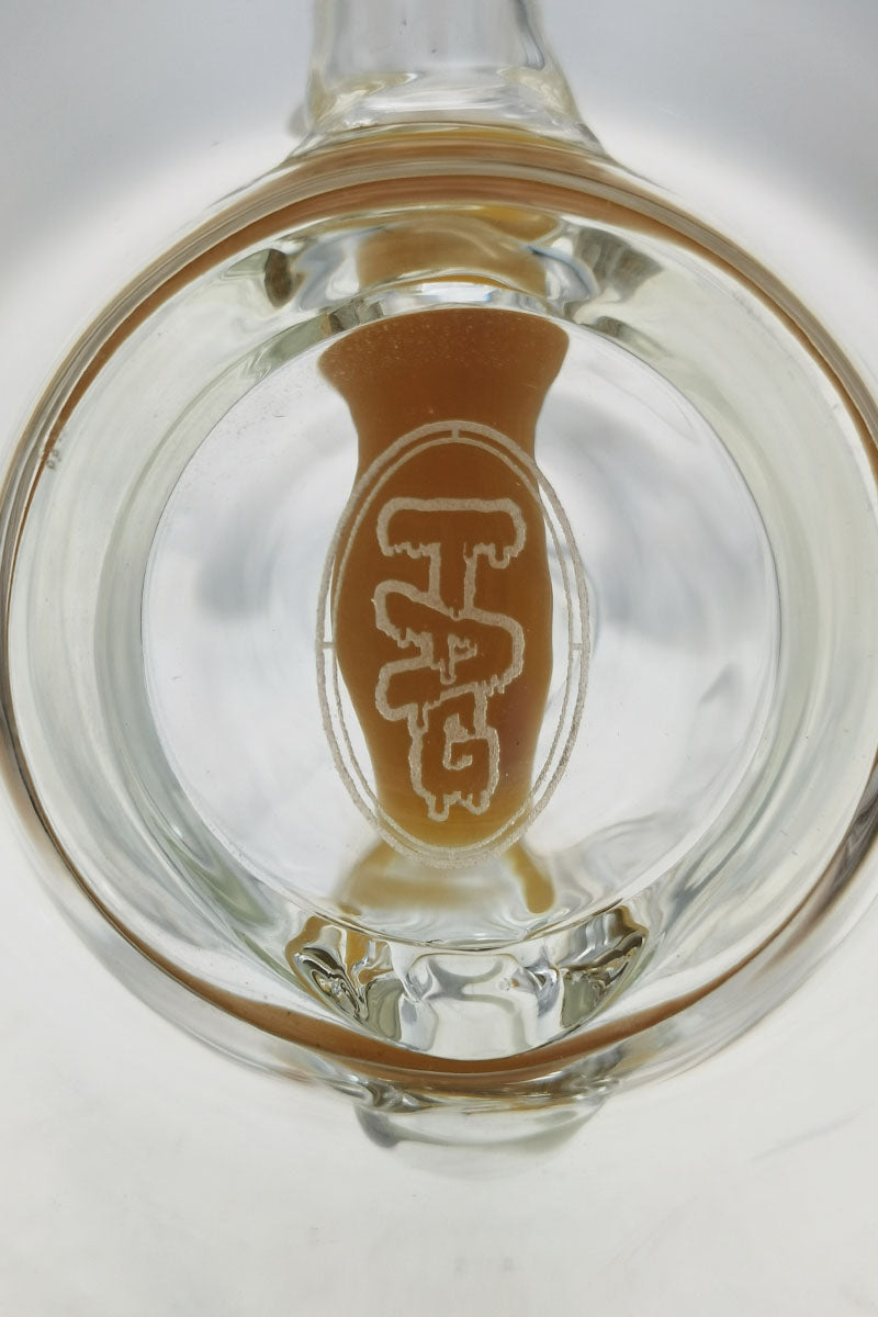 TAG 8" Recycler Dab Rig with Inline Diffuser, 50x5MM, Top View on White Background