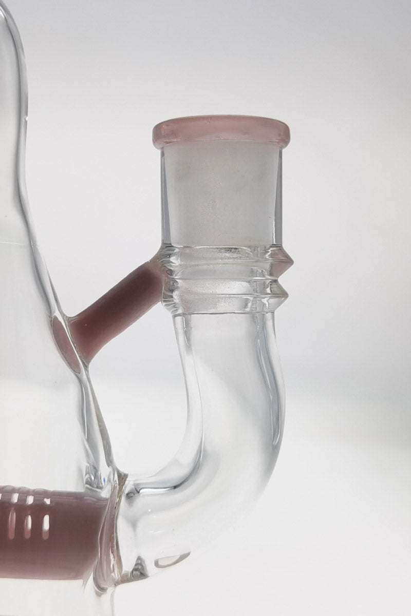 Close-up side view of Thick Ass Glass 8" Recycler Dab Rig with sturdy 5mm glass and Inline Diffuser.