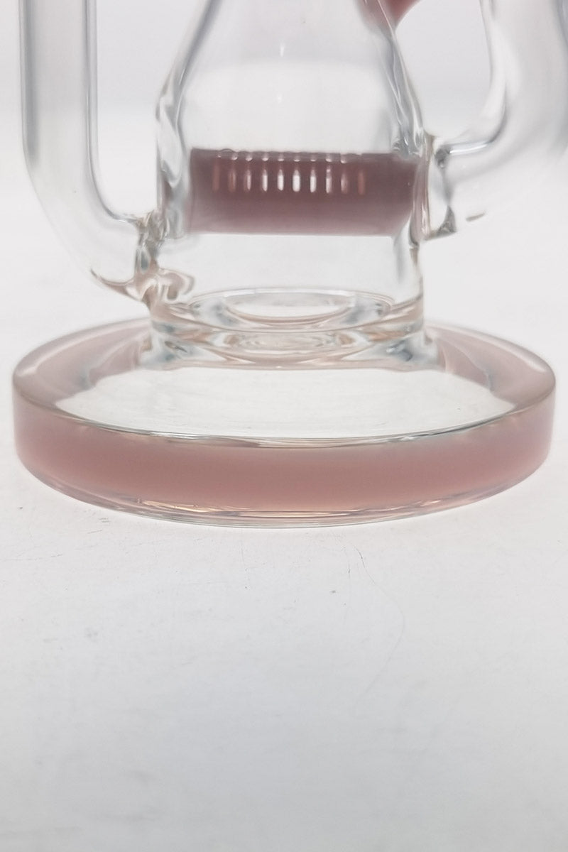 Thick Ass Glass 8" Recycler Dab Rig with sturdy 50x5MM base and Inline Diffuser, clear view