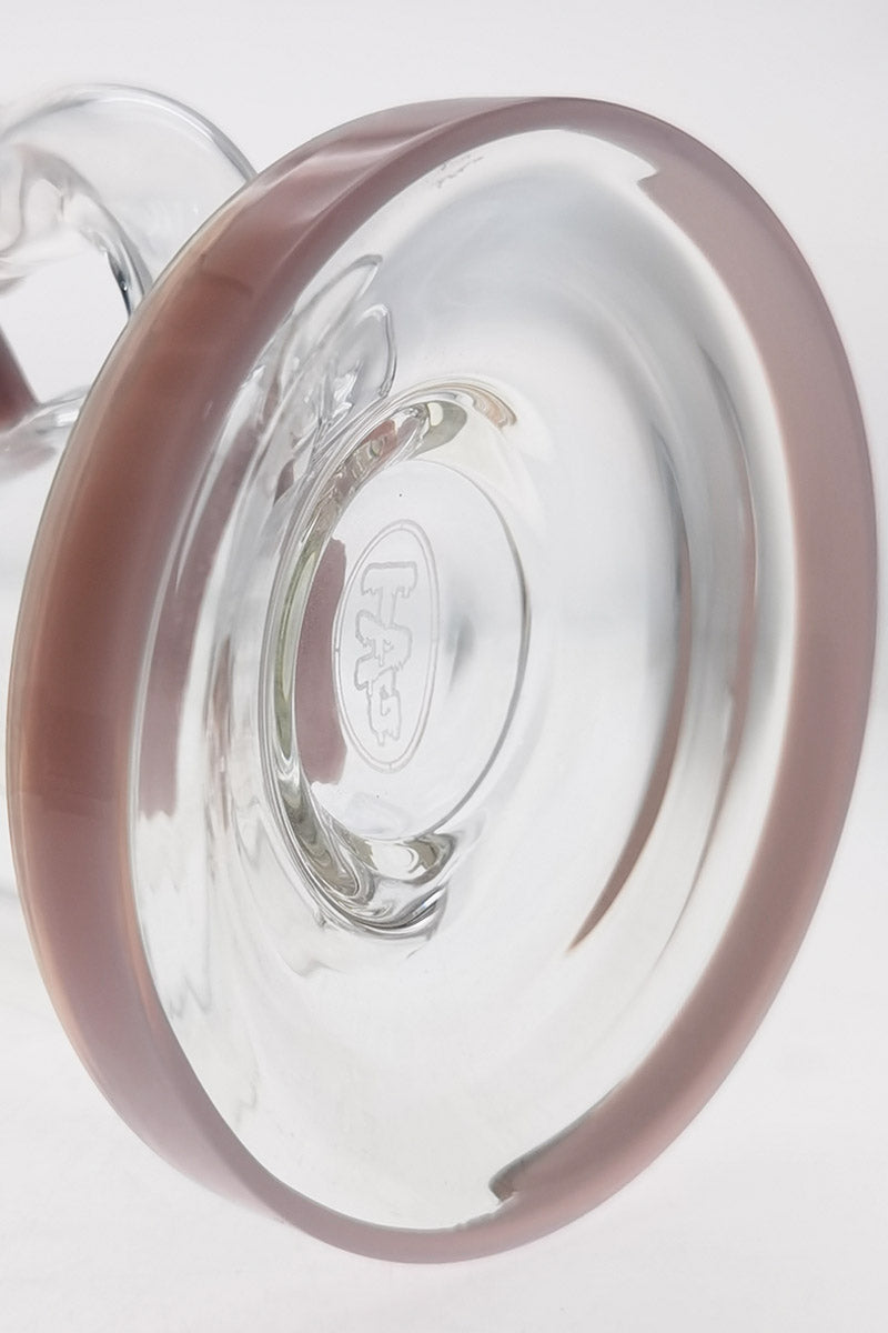 Close-up of Thick Ass Glass 8" Recycler Dab Rig's 14MM Female Joint and Inline Diffuser