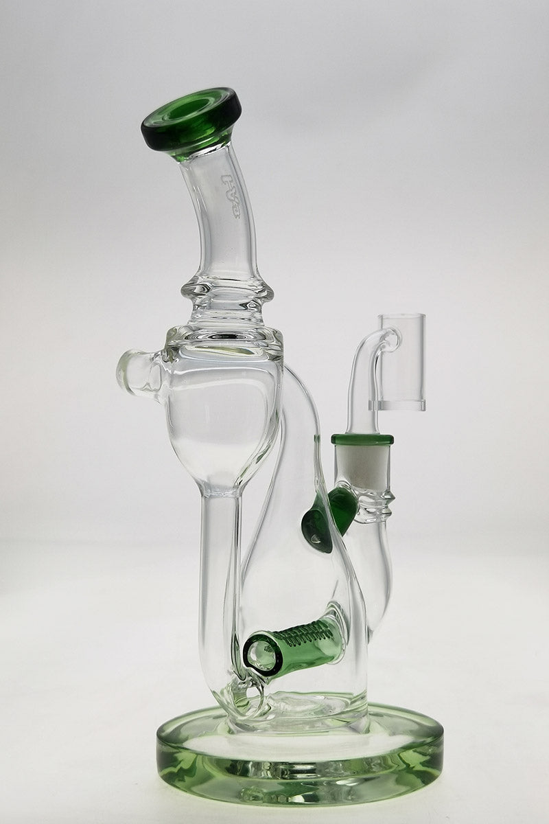 Thick Ass Glass 8" Recycler Dab Rig with Inline Diffuser, 50x5MM Glass - Front View
