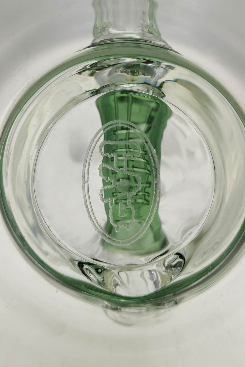 TAG 8" Recycler Dab Rig with Inline Diffuser, Close-Up Top View, 14MM Female Joint