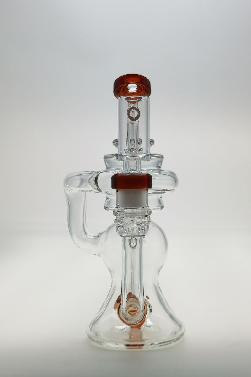 Thick Ass Glass 8" Bent Neck Dab Rig with Super Slit Puck Diffuser, Front View