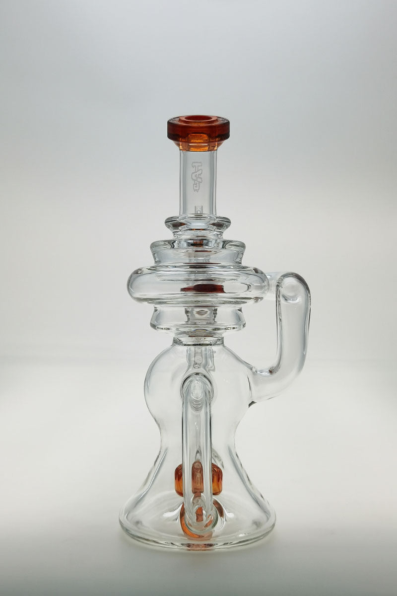 Thick Ass Glass 8" Bent Neck Dab Rig with Clear Glass and Super Slit Puck Diffuser, Front View