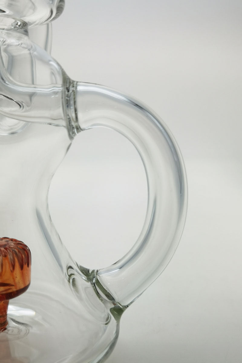 Close-up of TAG 8" Bent Neck Dab Rig with Stacked Bellow Ball and Super Slit Puck Diffuser