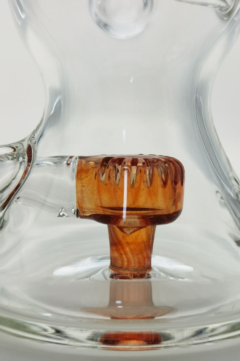 TAG 8" Bent Neck Dab Rig with Super Slit Puck Diffuser and Stacked Bellow Ball, Close-up