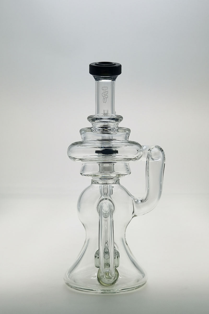 Thick Ass Glass 8" Bent Neck Dab Rig with Showerhead Percolator, Clear Front View