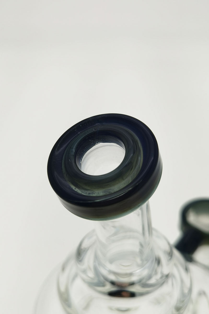 TAG 8" Bent Neck Dab Rig top view showing the 14MM Female Joint and Super Slit Puck Diffuser