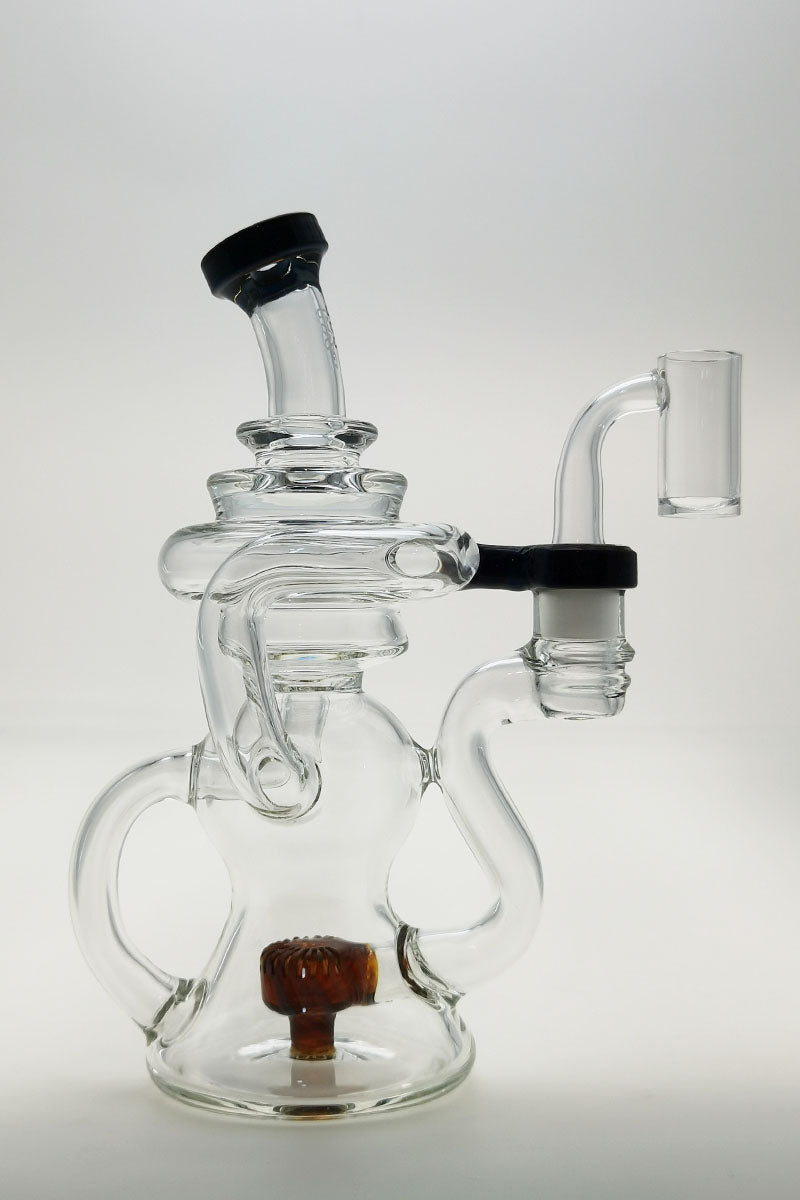 Thick Ass Glass 8" Bent Neck Dab Rig with Showerhead Percolator and Clear Glass