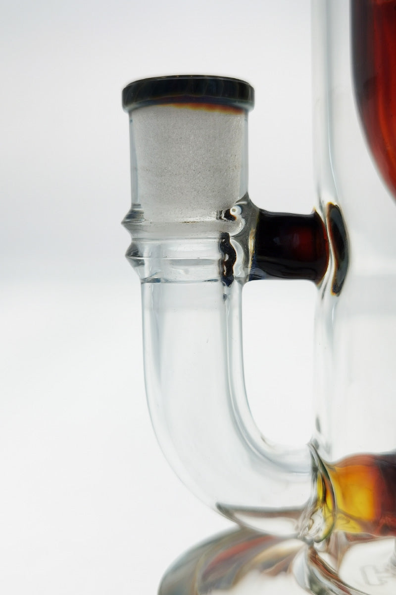 TAG 8" Super Slit Puck Klein Incycler close-up, 14MM Female joint, clear glass