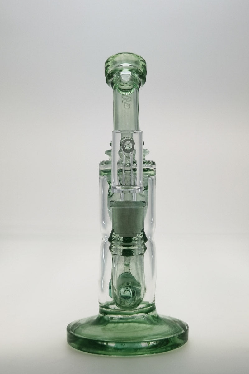 Thick Ass Glass 8" Quartz Klein Incycler with Showerhead Percolator, 14MM Female Joint, Front View