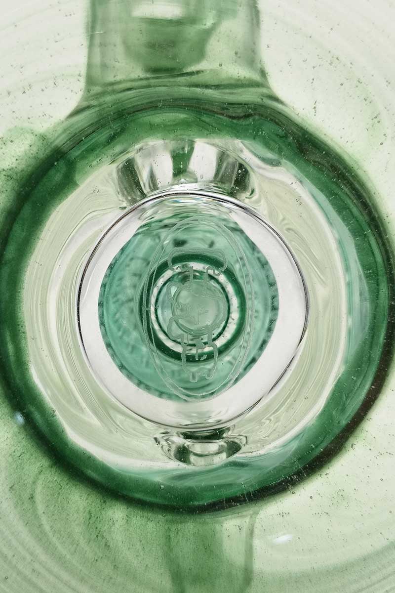 TAG 8" Super Slit Puck Klein Incycler top view highlighting the intricate showerhead percolator design