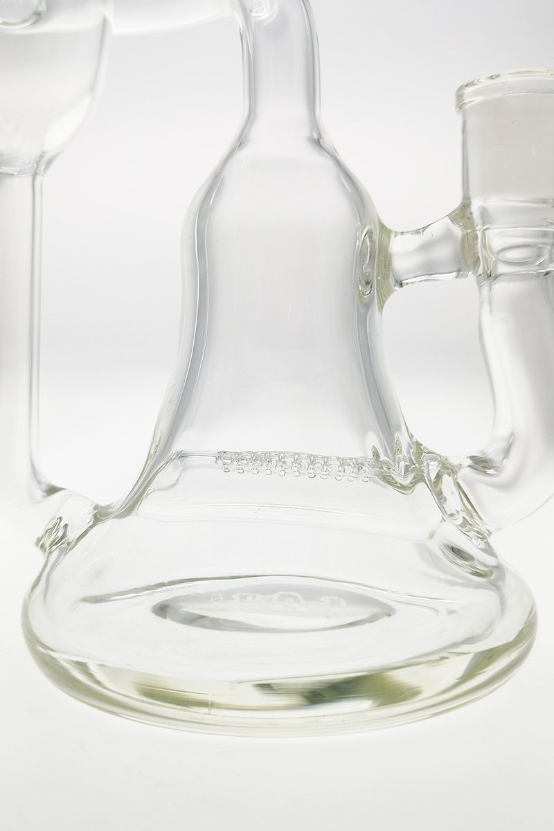 TAG 8.25" Bellow Base Recycler Bong with Inline Percolator, 14MM Female Joint, Side View