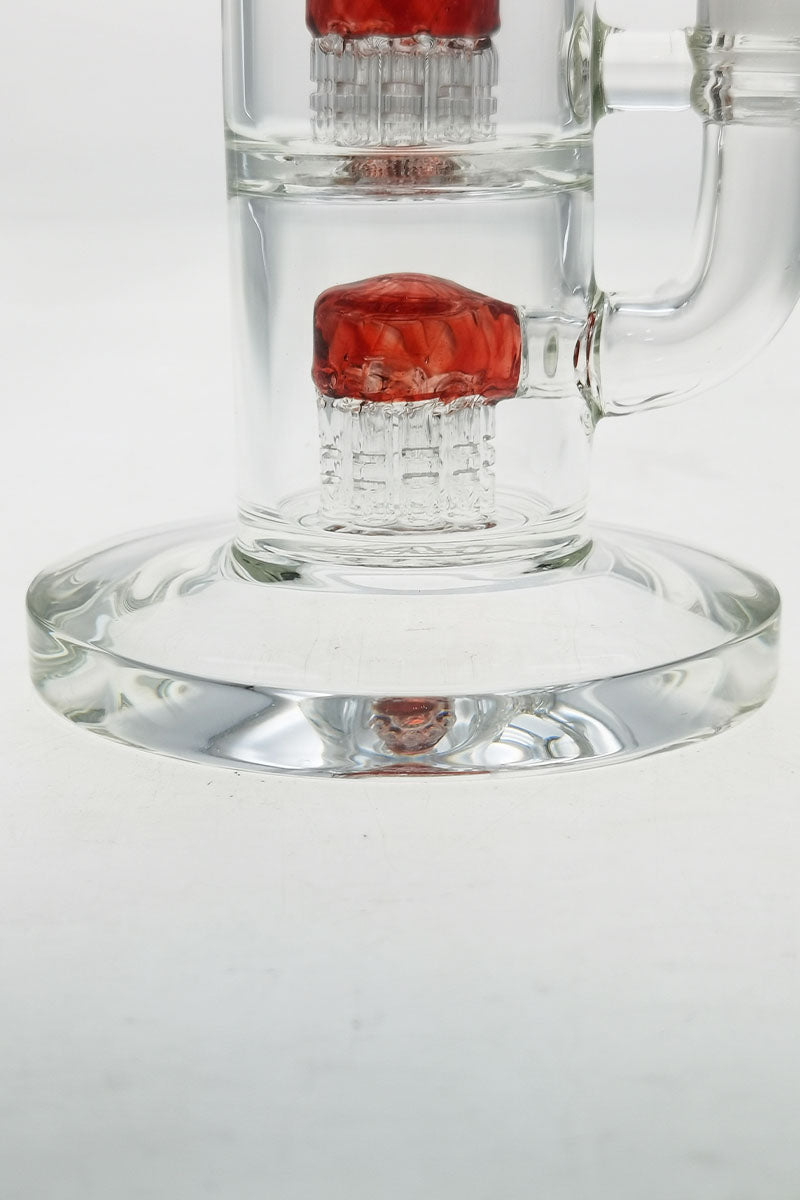 Close-up of Thick Ass Glass 8.5" Bent Neck Dab Rig with Double Tree Percolator