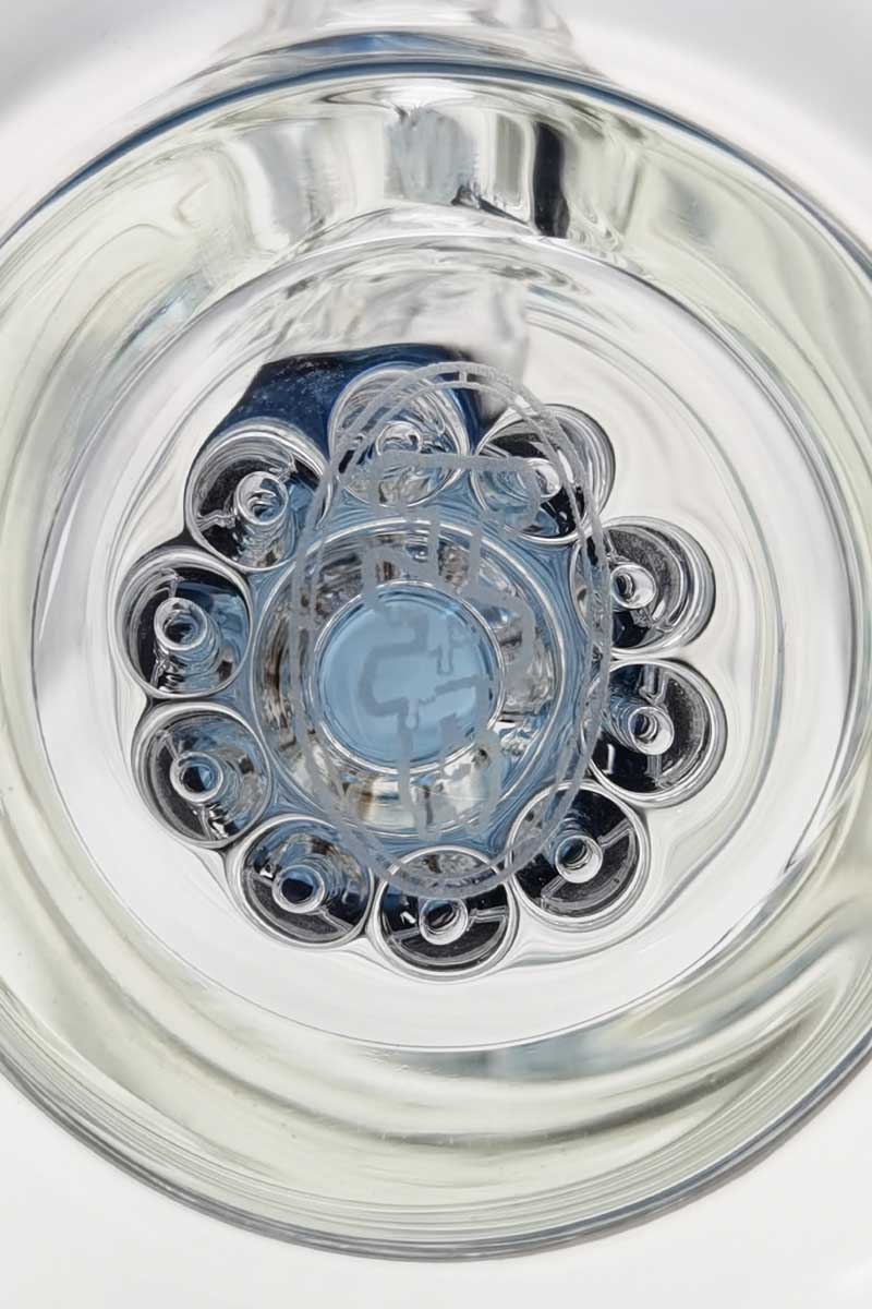 TAG 8.5" Bent Neck Dab Rig with Double 6-Arm Tree Percolator, 14MM Female Joint, Top View