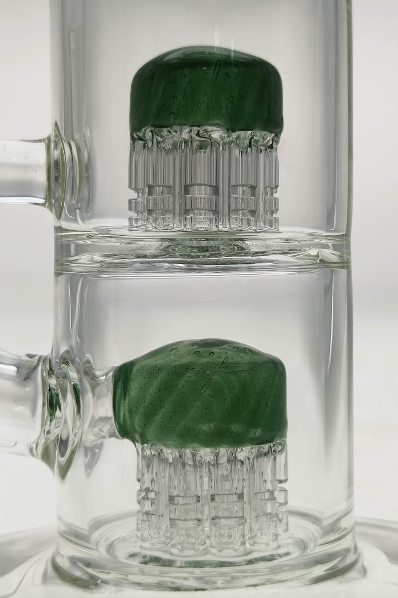TAG 8.5" Bent Neck Dab Rig with Double 6-Arm Tree Percolators Close-up