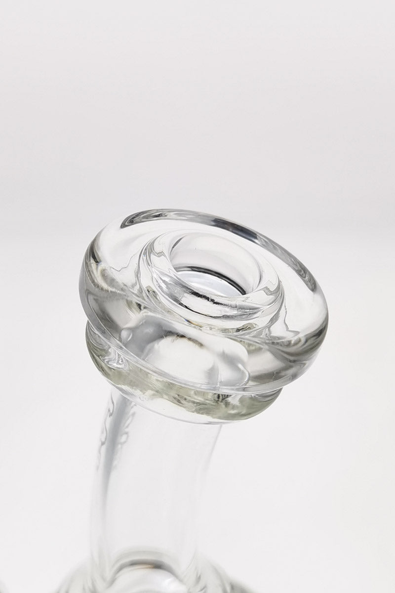 Close-up of TAG Bent Neck Dab Rig with 14MM Female Joint and 6-Arm Tree Percolator