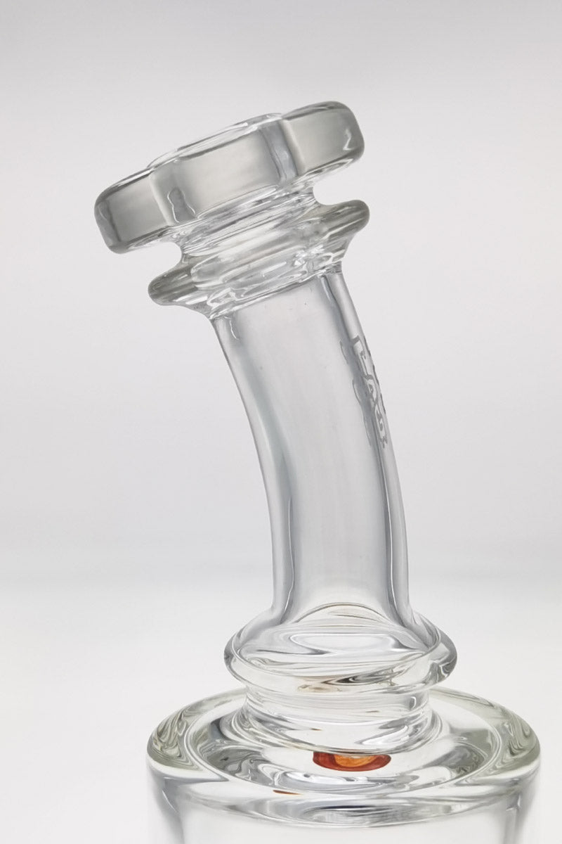 Thick Ass Glass 8.5" Bent Neck Dab Rig with Dual 6-Arm Tree Perc, Clear Borosilicate, Side View