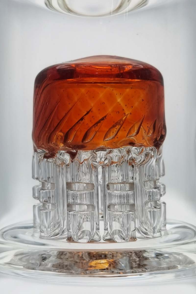 TAG 8.5" Bent Neck Dab Rig with Double 6-Arm Tree Percolator, 50x5MM Borosilicate Glass, Front View