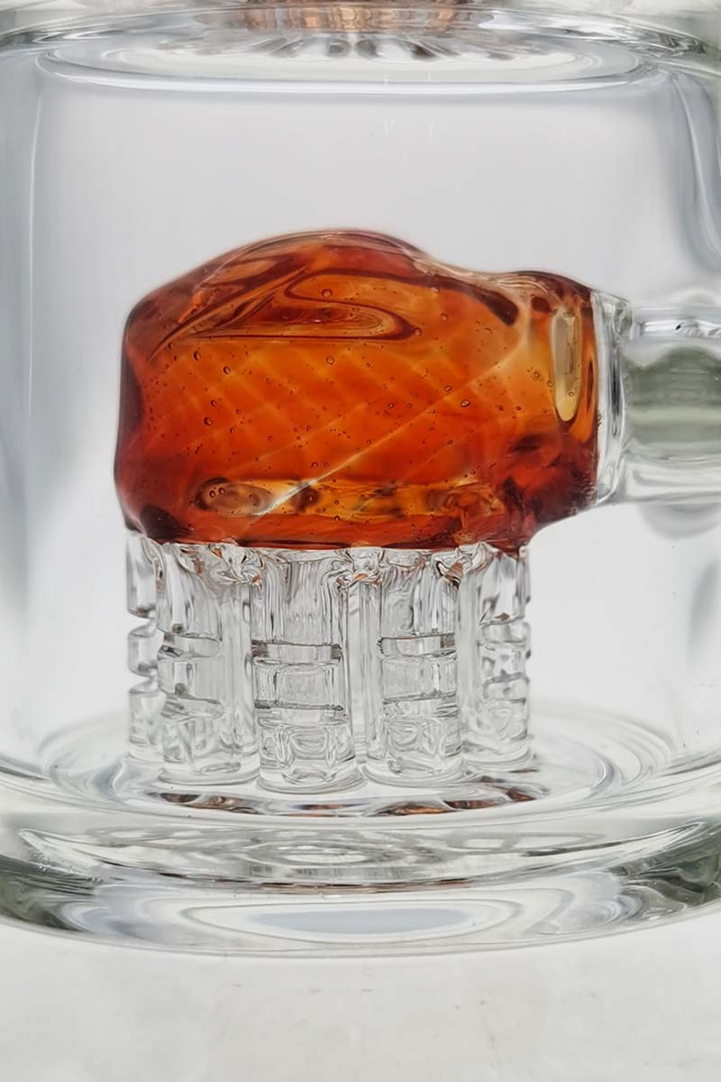 Close-up of TAG 8.5" Bent Neck Dab Rig with Double 6-Arm Tree Percolator