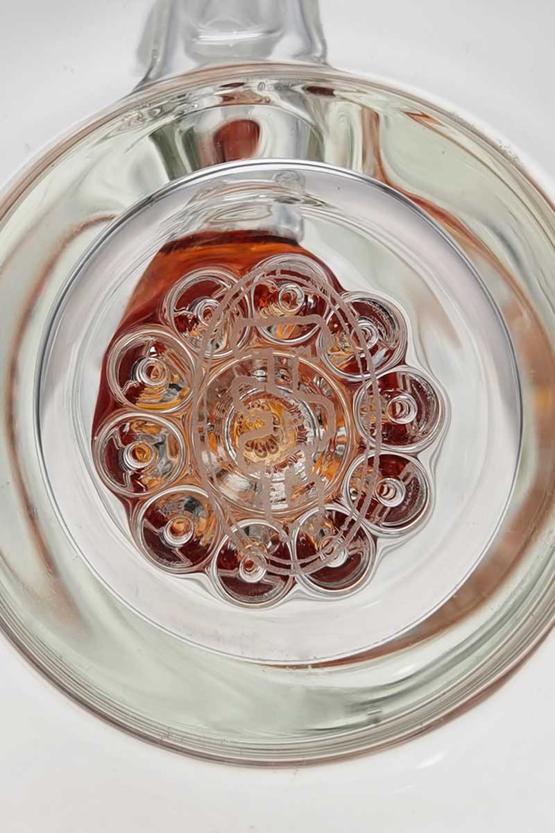 TAG 8.5" Bent Neck Dab Rig with 6-Arm Tree Percolator, 50x5MM Borosilicate Glass, Top View