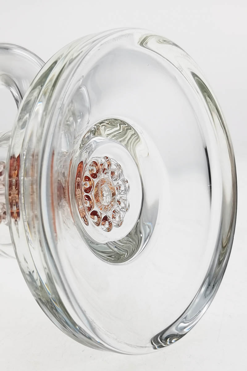 Close-up view of Thick Ass Glass Bent Neck Dab Rig with intricate 6-Arm Tree Perc