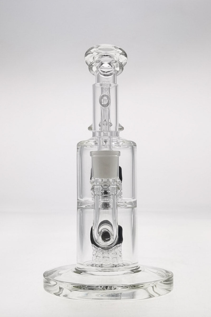 Thick Ass Glass 8.5" Bent Neck Dab Rig with Double Tree Perc, 14MM Female Joint, Clear