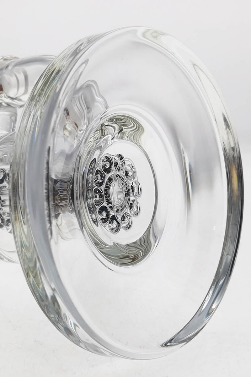 Close-up of TAG 8.5" Bent Neck Dab Rig with Double 6-Arm Tree Percolator, 14MM Female Joint