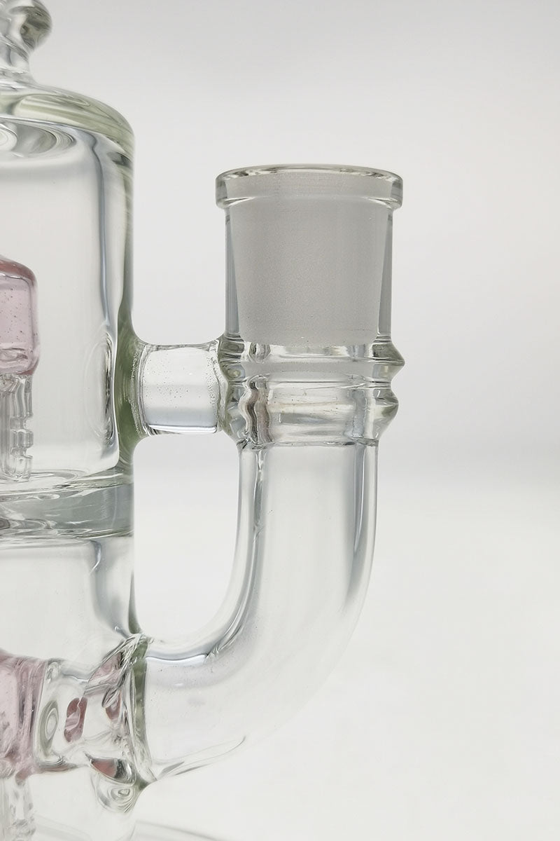 Close-up of TAG Bent Neck Dab Rig with Double 6-Arm Tree Percolator and 14MM Female Joint
