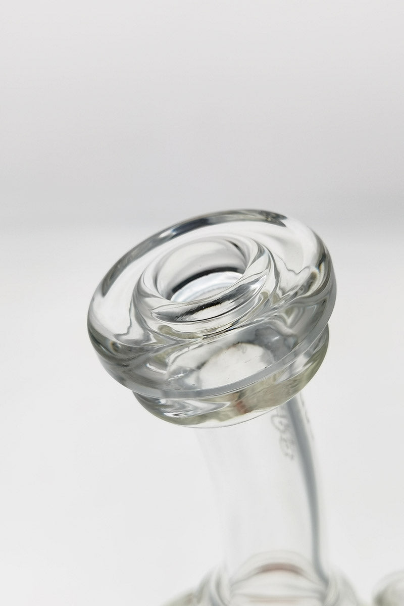 Close-up of Thick Ass Glass 8.5" Bent Neck Dab Rig with Double 6-Arm Perc, 14MM Female Joint