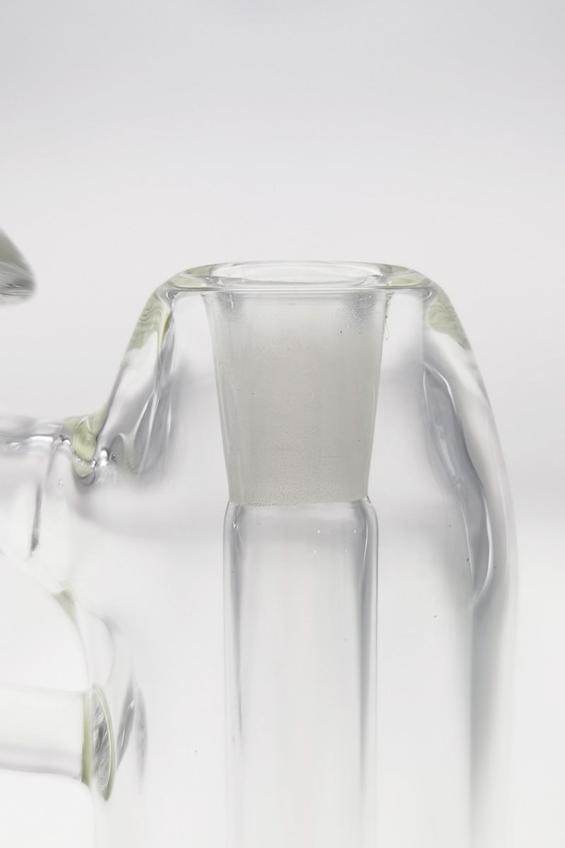 Close-up of TAG 9" Fixed 12 Arm Tree Sherlock Bubbler joint with 14MM Female connector