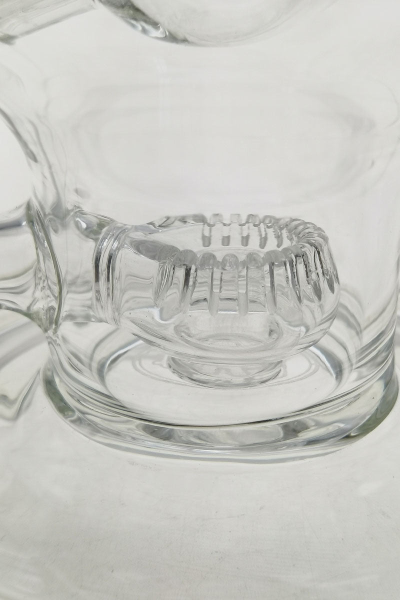 Close-up of Thick Ass Glass Quartz Ball Rig with Super Slit Donut Perc, 14MM Female Joint