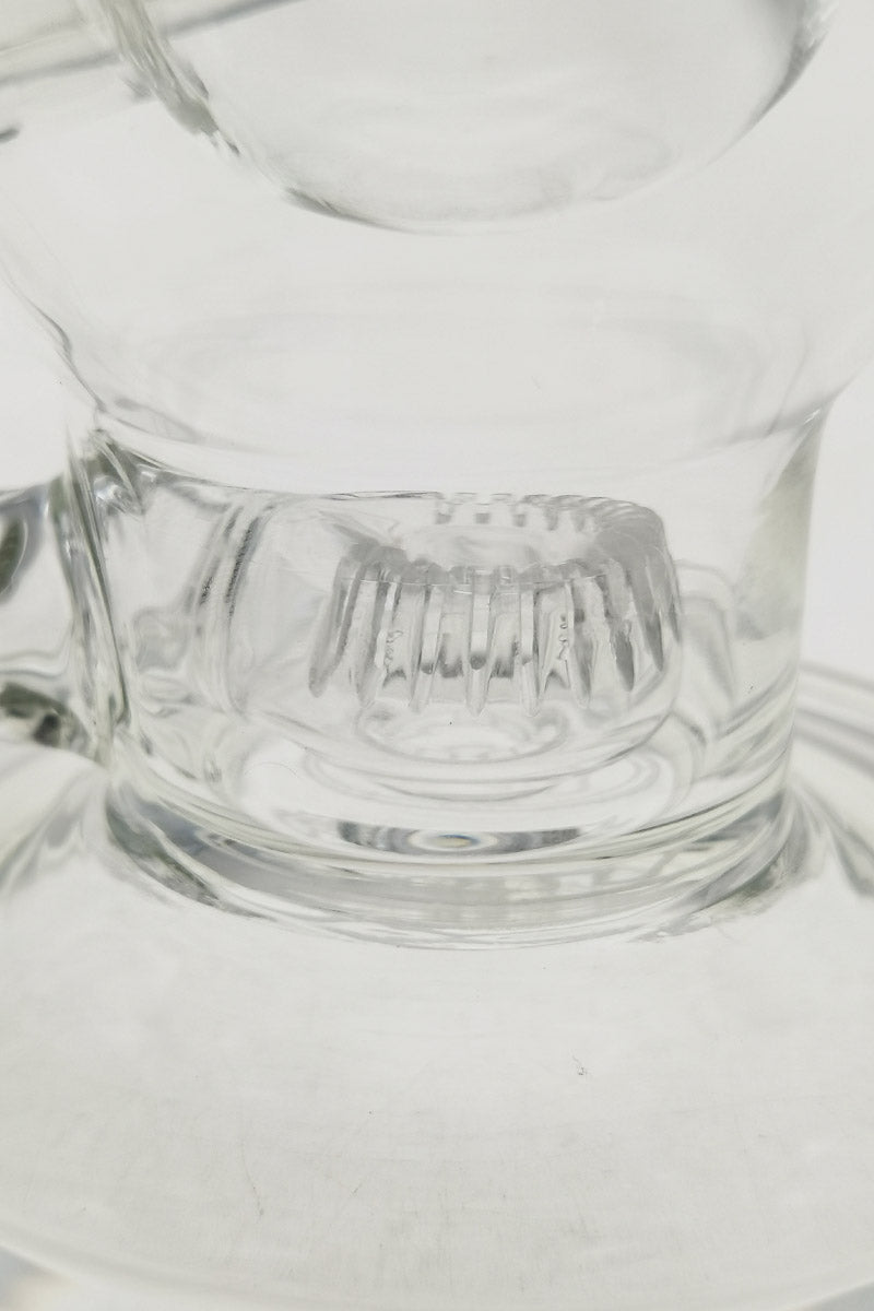 Close-up of TAG 9.25" Ball Rig with Super Slit Donut Perc for Smooth Hits, 14MM Female Joint